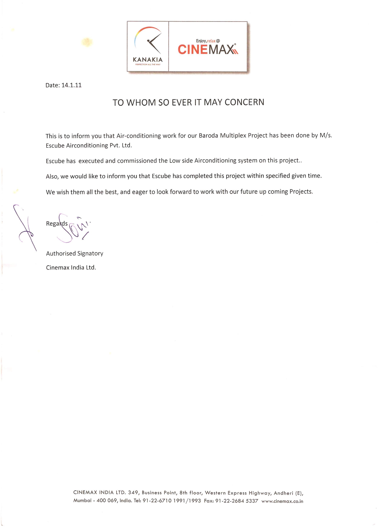 Appreciation Letter 2